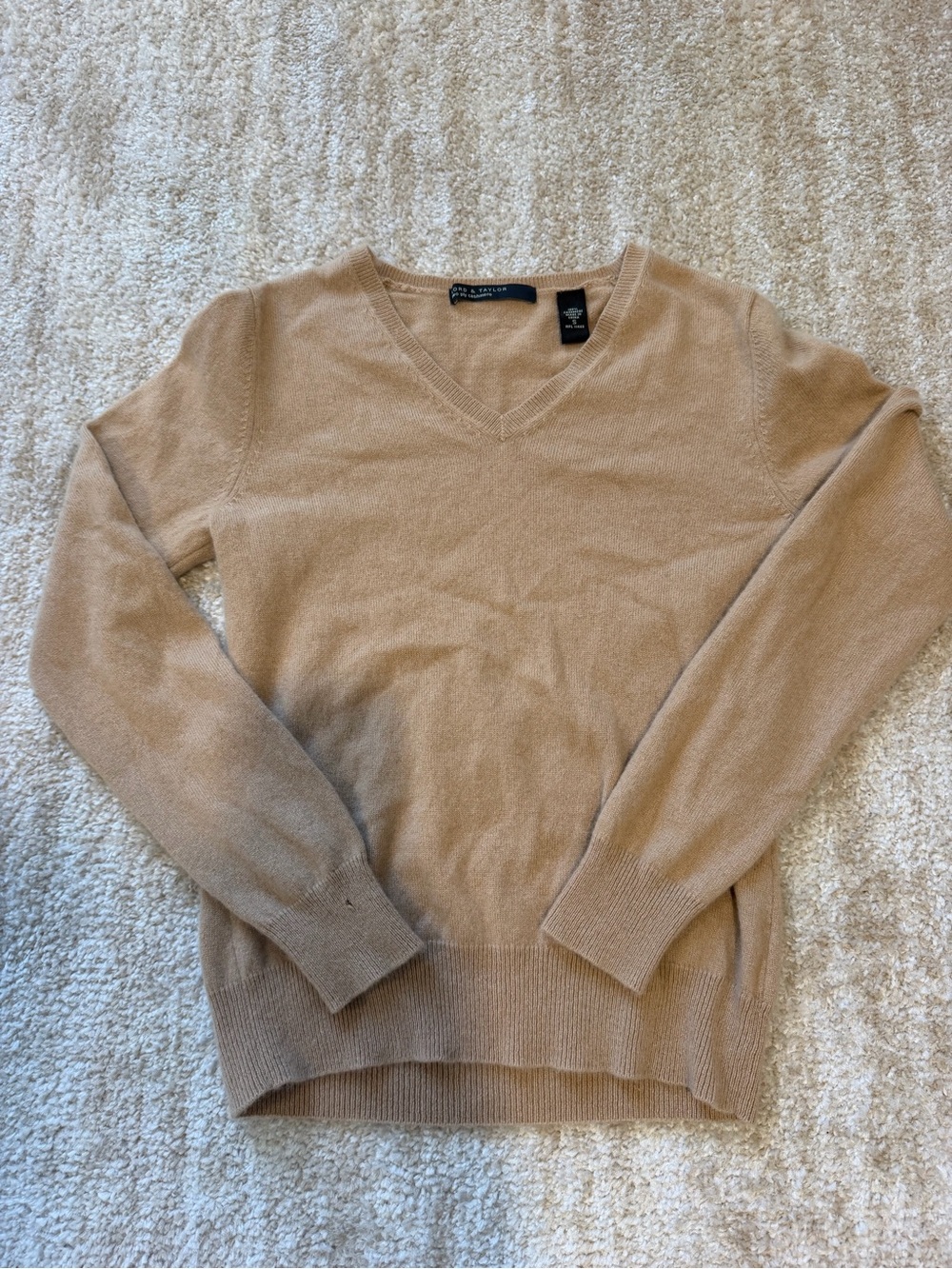 Lord & Taylor Women's V-Neck Sweater - Tan